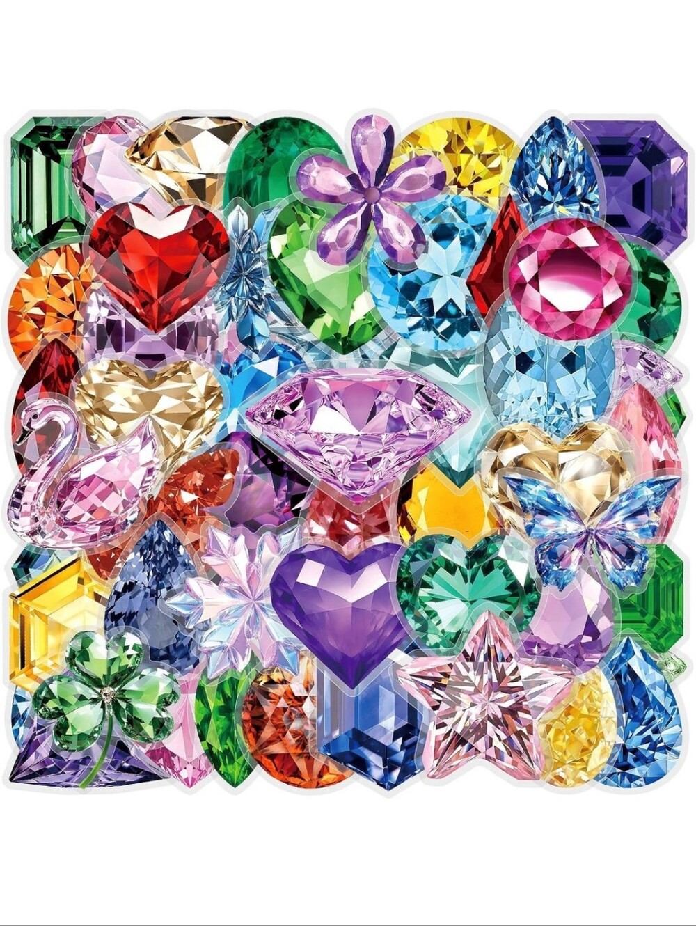 Crystal Gemstone Sticker Sheet - Multicolor Decorative Jewelry Accents